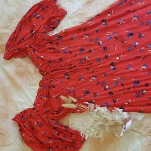 Olivaceous | Red Floral Mini Dress